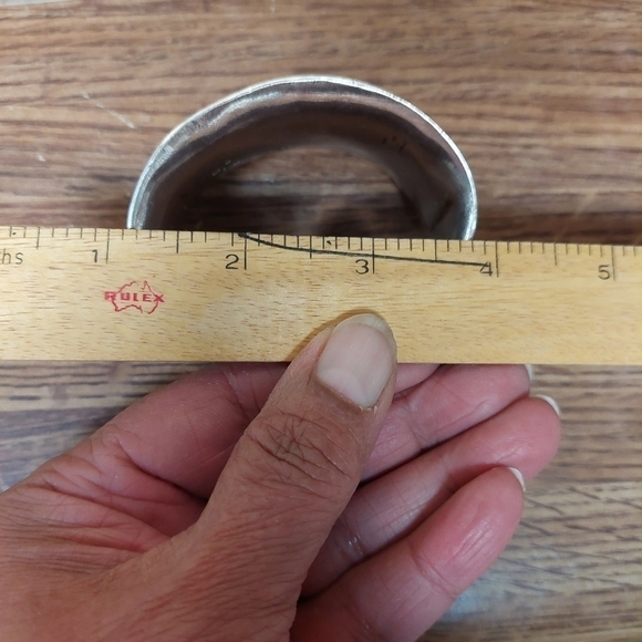 Vintage* -KC (Kenneth Cole) Wide Cuff Silver-tone Bracelet - Picture 6 of 7